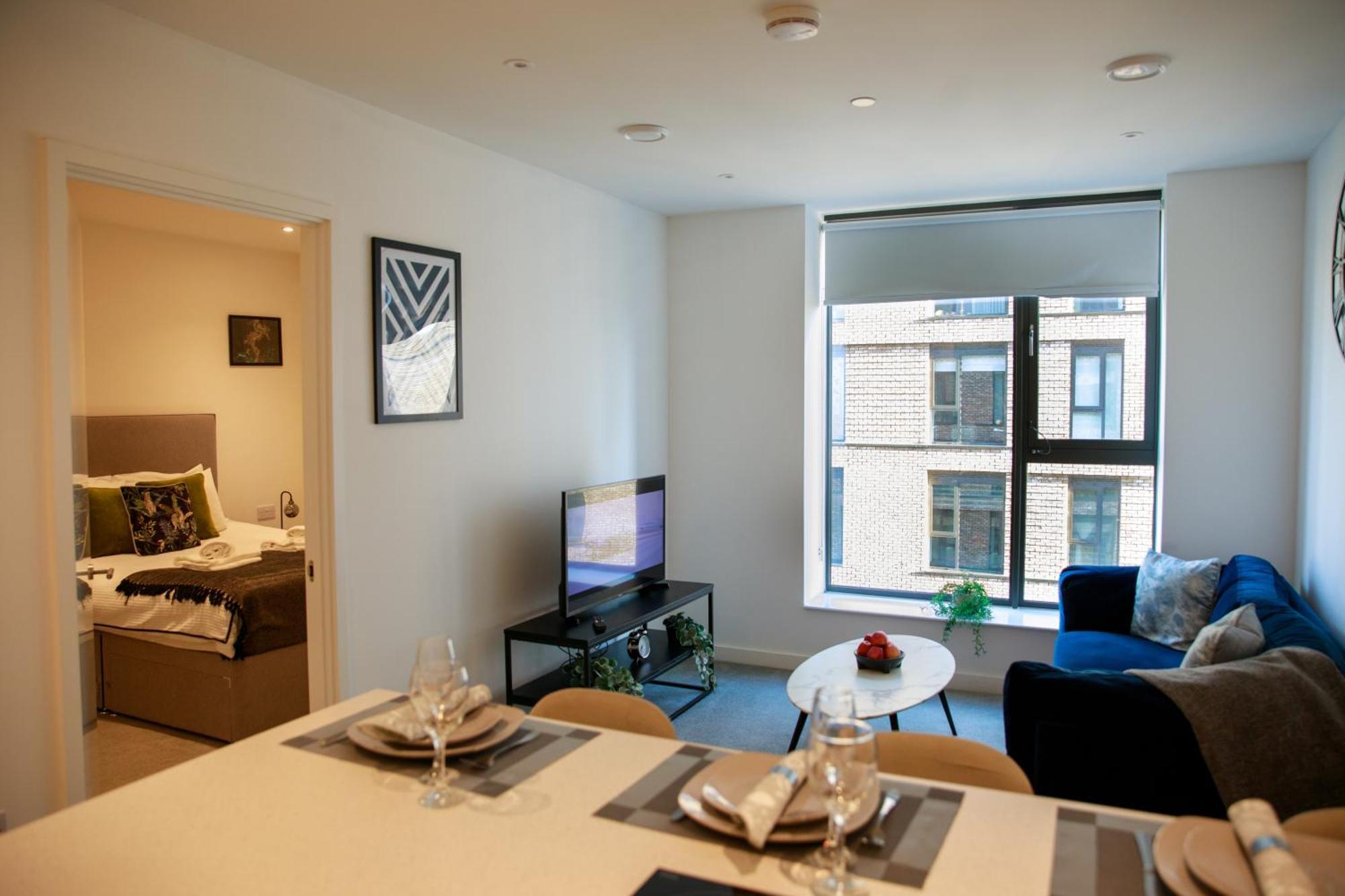 Trafford Suite Modern 1 Bed With Cinema Room Manchester Eksteriør billede